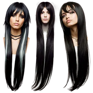 Emo Hair With Streaks PNG 05252024
