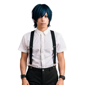 Emo Hair With Suspenders Png Wgh PNG image
