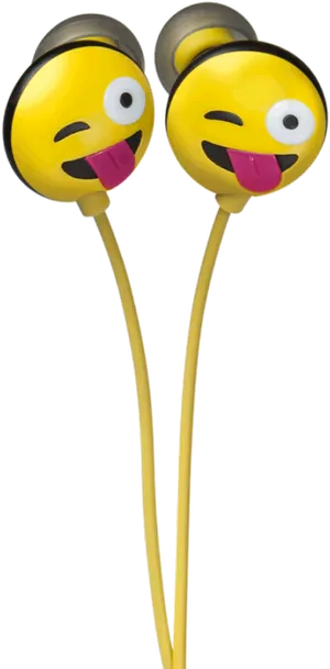 Emoji Design Earphones PNG image