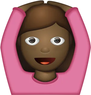 Emoji Girl Holding Head In Hands PNG image