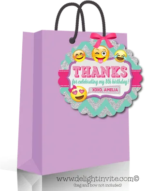 Emoji Thank You Gift Bag Design PNG image