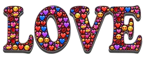 Emojisand Hearts Love Graphic PNG image