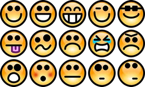 Emoticon Expressions Collection PNG image