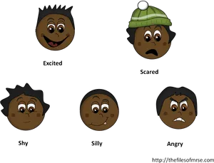 Emotion Faces Collection PNG image