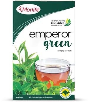 Emperor Green Organic Tea Product Packaging PNG image