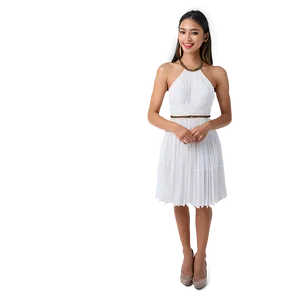 Empire Waist White Dress PNG 06212024