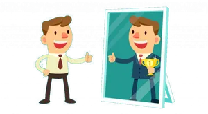 Employee Self Reflection Success Cartoon PNG