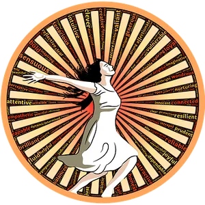 Empowered Woman Sunburst Graphic