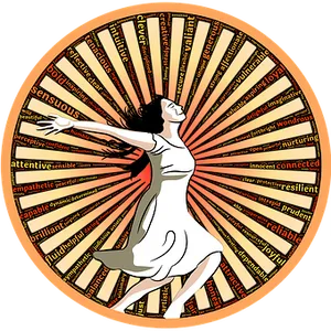 Empowered Woman Sunburst Graphic PNG image