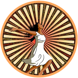 Empowered Woman Sunburst Illustration