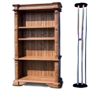 Empty Bookshelf With Cubbies PNG Mbj