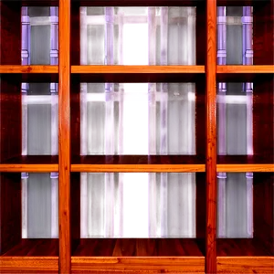 Empty Bookshelf With Doors PNG 11