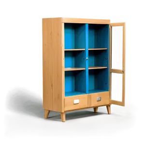 Empty Bookshelf With Doors PNG Anw PNG
