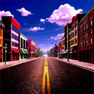 Empty City Street PNG Kqw