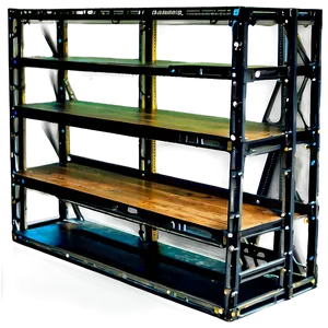 Empty Industrial Bookshelf PNG 81