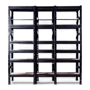 Empty Industrial Bookshelf PNG Ewm