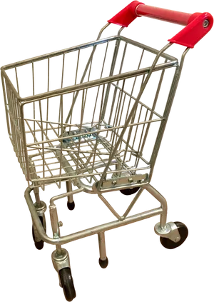 Empty Metal Shopping Cart Black Background PNG image