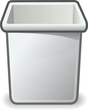 Empty White Trash Can Icon
