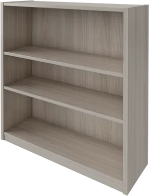 Empty Wooden Bookshelf