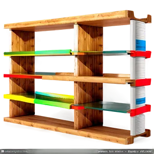 Empty Wooden Bookshelf Png Dat PNG image