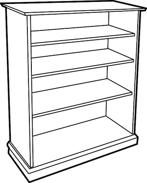 Empty Wooden Bookshelf Sketch
