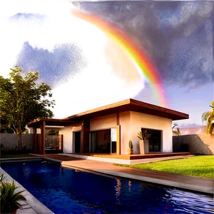 Encanto House With Rainbow Png 64 PNG image