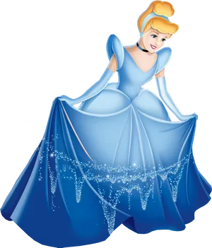 Enchanted Blue Dress Princess PNG image