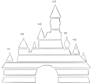 Enchanted Castle Silhouette Outline PNG
