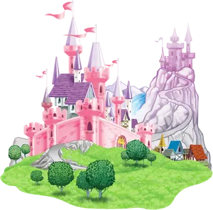 Enchanted Fairytale Castle Illustration