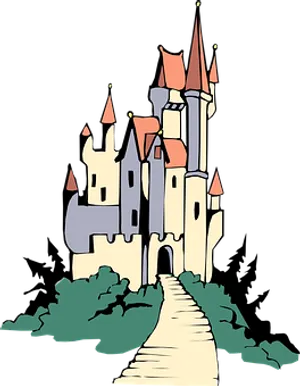 Enchanted Fairytale Castle PNG image