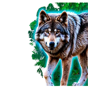 Enchanted Forest Wolf PNG Mxc75