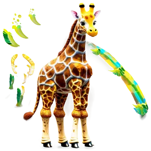 Enchanted Giraffe Scene PNG 86