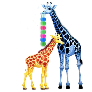 Enchanted Giraffe Scene PNG Aje29