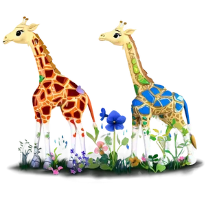 Enchanted Giraffe Scene PNG Xfx