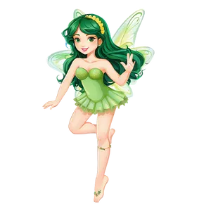 Enchanted Green Hair Fairy PNG Xxo19 PNG