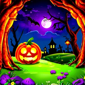 Enchanted Halloween Cartoon Night Png 1 PNG image