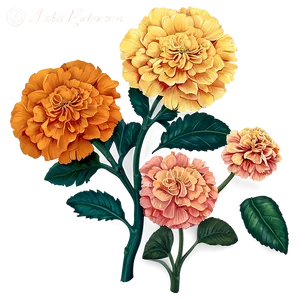 Enchanted Marigolds Garden PNG Dnt20 PNG