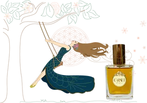 Enchanted Perfume Swing Illustration PNG image