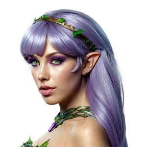 Enchanted Purple Hair Forest Elf PNG 2 PNG