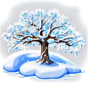 Enchanted Snow Tree PNG Rah PNG