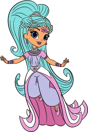 Enchanted Sorceress Cartoon Character PNG image