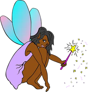 Enchanting Fairywith Magic Wand PNG image