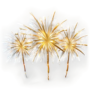 Enchanting Gold Fireworks PNG Wao