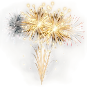 Enchanting Gold Fireworks PNG Xxm