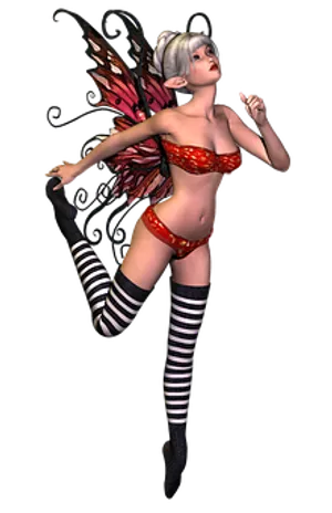 Enchanting Striped Fairy PNG image