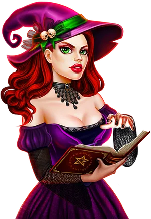 Enchanting Witch Character Art PNG image