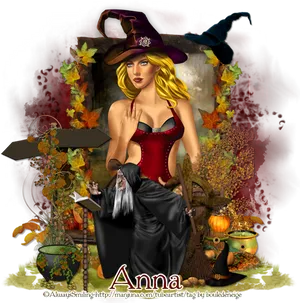 Enchanting Witchand Wizard Halloween Scene PNG image