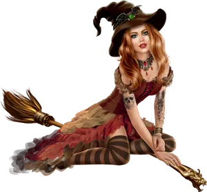 Enchanting Witchwith Broom