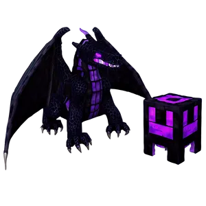 Ender Dragon With Endermen Png 05252024 PNG image