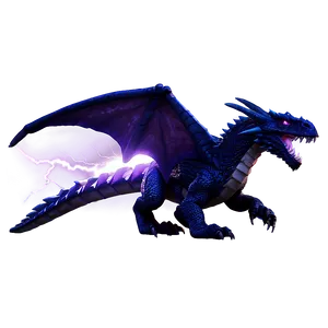 Ender Dragon With Lightning Background PNG 19